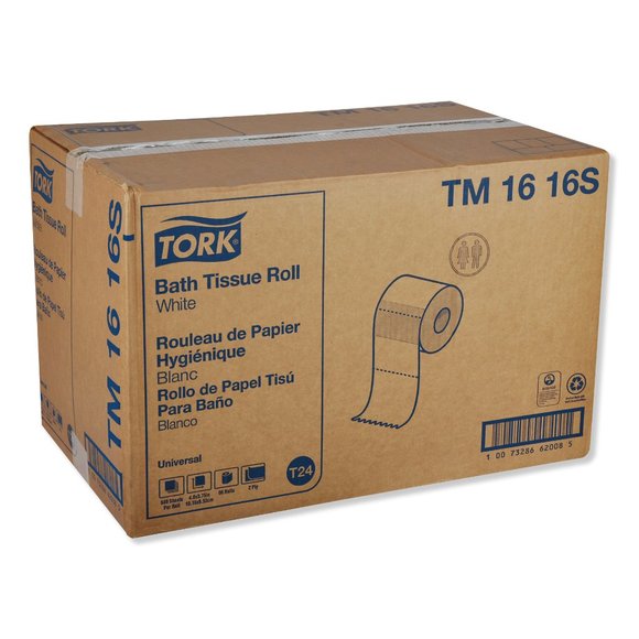 Tork Universal Toilet Paper, Septic Safe, 2-Ply, White, 500 Sheets/Roll, 96 Roll - Picture 2 of 8
